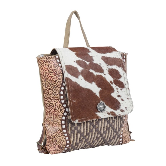 CHINQUEFOIL MYRA REAL COWHIDE BACKPACK FREE SHIPPING - Picture 2 of 7